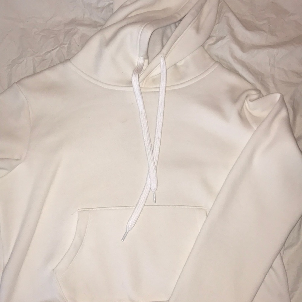 White crop hoodie